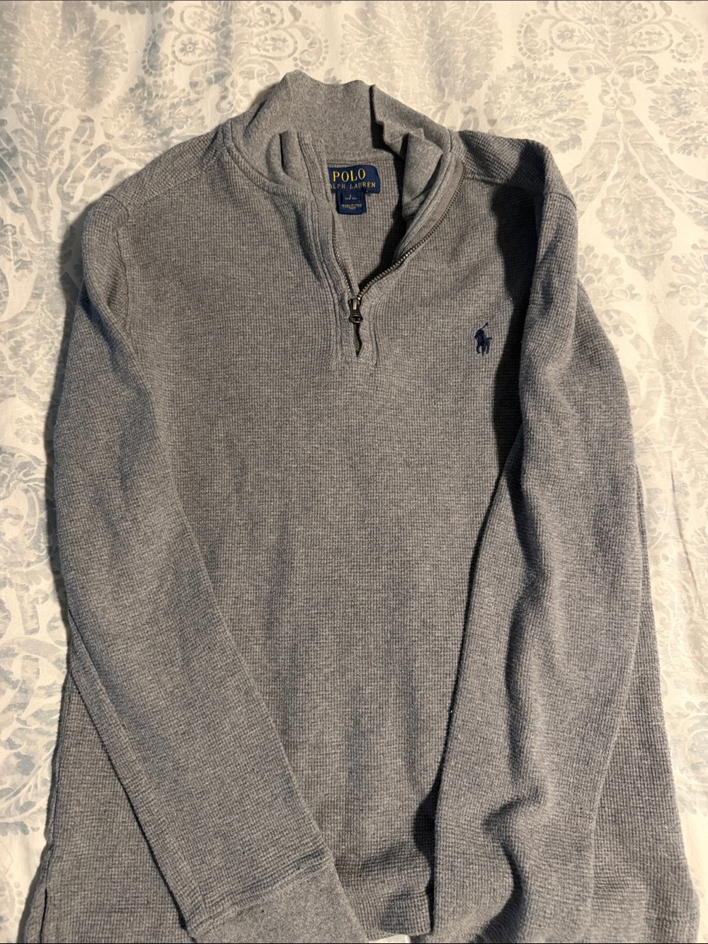 Polo by Ralph Lauren Light Gray Half-Zip Sweater